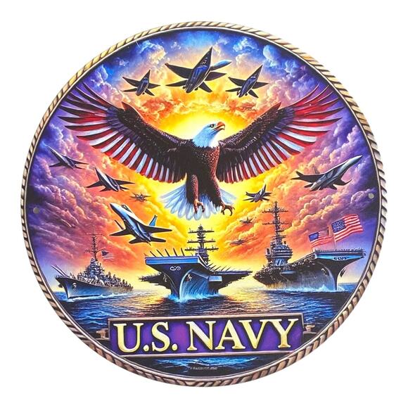 U.S. Navy Ribbon & Sign Bundle | Patriotic Wreath Kit | DIY Military Craft Decor - Picture 2 of 4